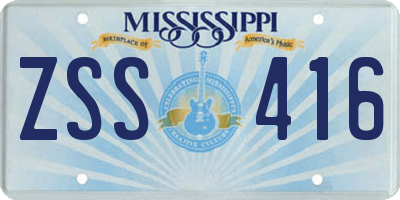 MS license plate ZSS416
