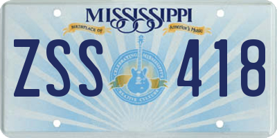 MS license plate ZSS418