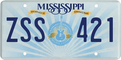 MS license plate ZSS421