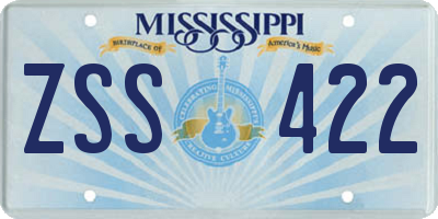 MS license plate ZSS422