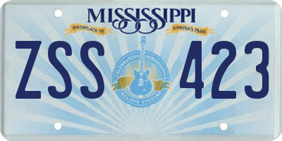 MS license plate ZSS423