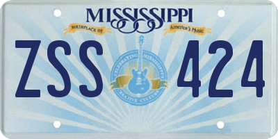 MS license plate ZSS424
