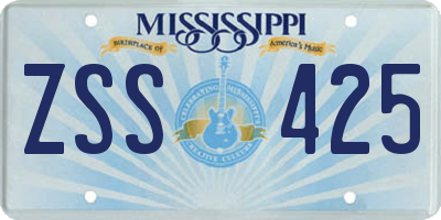 MS license plate ZSS425