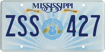 MS license plate ZSS427
