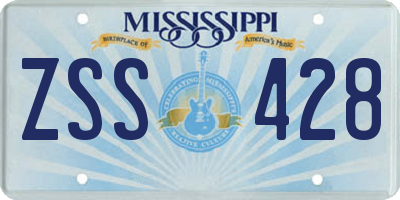 MS license plate ZSS428