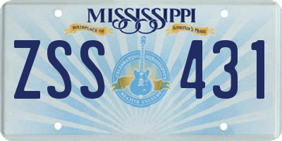 MS license plate ZSS431