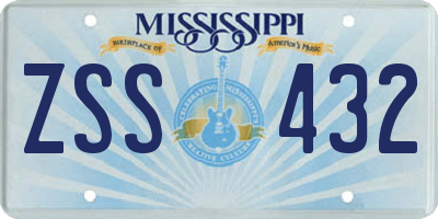 MS license plate ZSS432