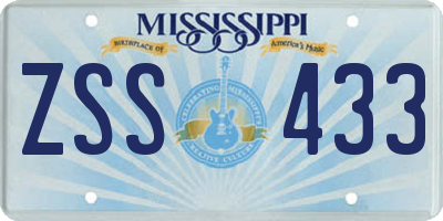MS license plate ZSS433