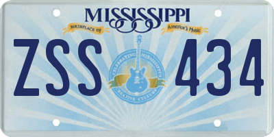 MS license plate ZSS434