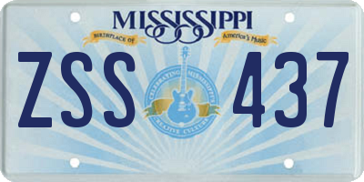 MS license plate ZSS437