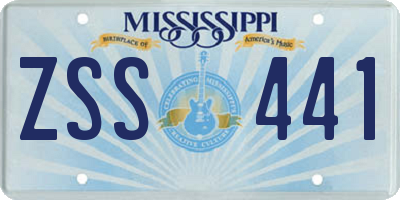 MS license plate ZSS441