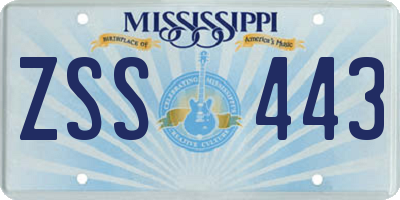 MS license plate ZSS443