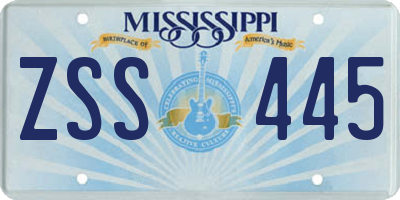 MS license plate ZSS445