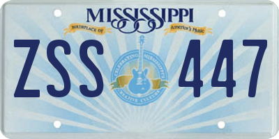 MS license plate ZSS447