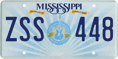 MS license plate ZSS448