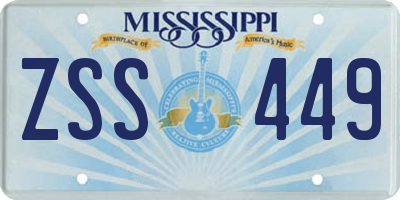 MS license plate ZSS449