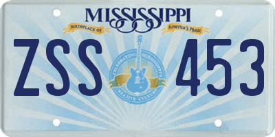 MS license plate ZSS453