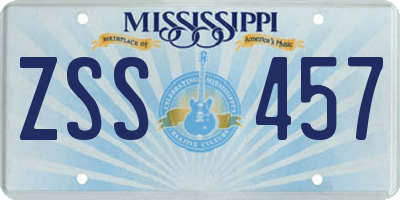 MS license plate ZSS457