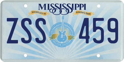 MS license plate ZSS459
