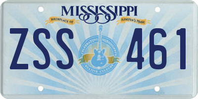 MS license plate ZSS461