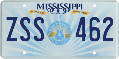 MS license plate ZSS462