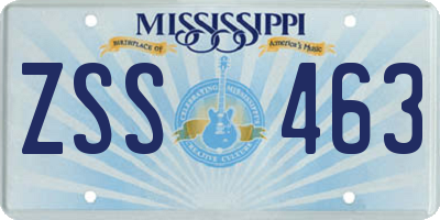MS license plate ZSS463