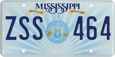 MS license plate ZSS464