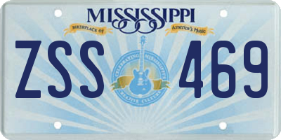 MS license plate ZSS469