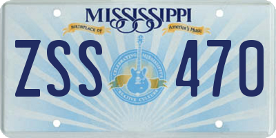 MS license plate ZSS470
