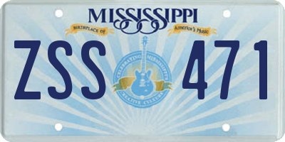 MS license plate ZSS471