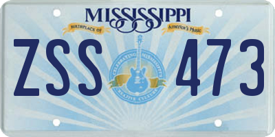 MS license plate ZSS473