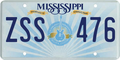 MS license plate ZSS476