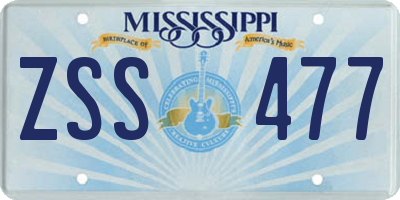 MS license plate ZSS477