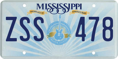 MS license plate ZSS478