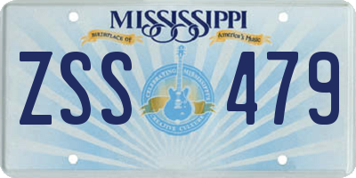 MS license plate ZSS479
