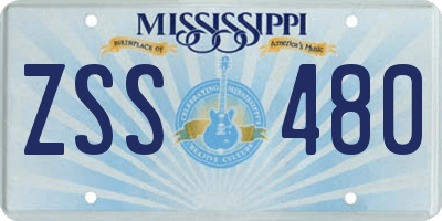 MS license plate ZSS480