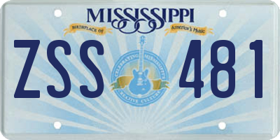 MS license plate ZSS481