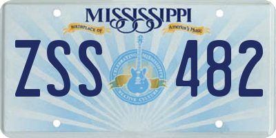 MS license plate ZSS482