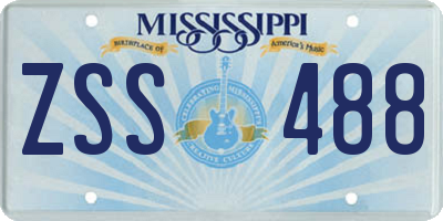 MS license plate ZSS488