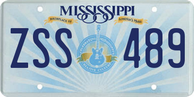 MS license plate ZSS489