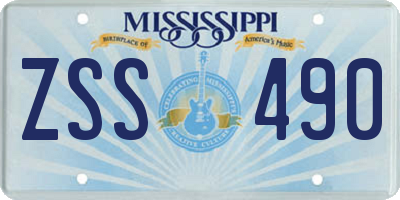 MS license plate ZSS490