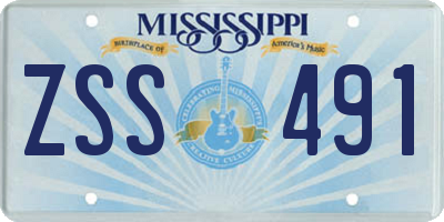 MS license plate ZSS491