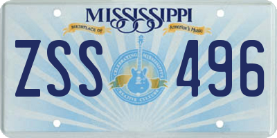 MS license plate ZSS496