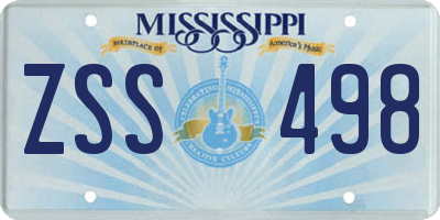 MS license plate ZSS498