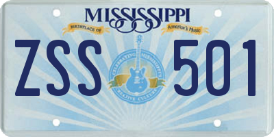 MS license plate ZSS501