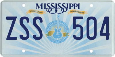 MS license plate ZSS504