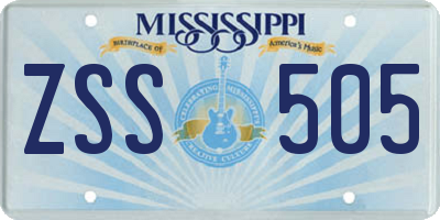 MS license plate ZSS505
