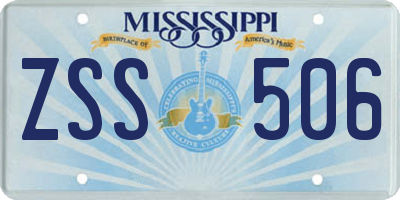 MS license plate ZSS506