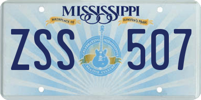 MS license plate ZSS507