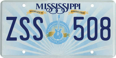 MS license plate ZSS508